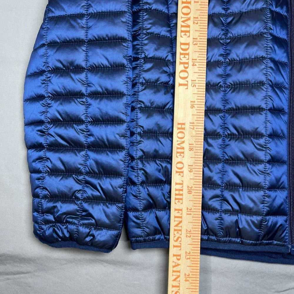 Cat &‎ Jack Youth Full Zip Hooded Fleece Quilted Puffer Jacket Glossy Blue Large